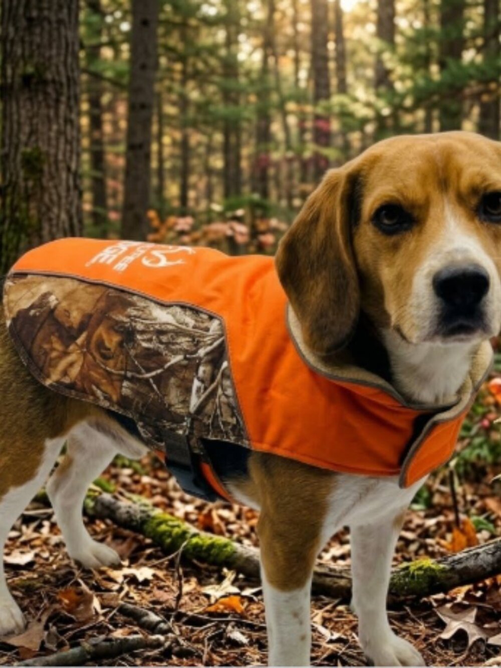 Realtree Edge Camo Dog Jacket Medium Orange Fleece Lined Reflective Hunting Vest